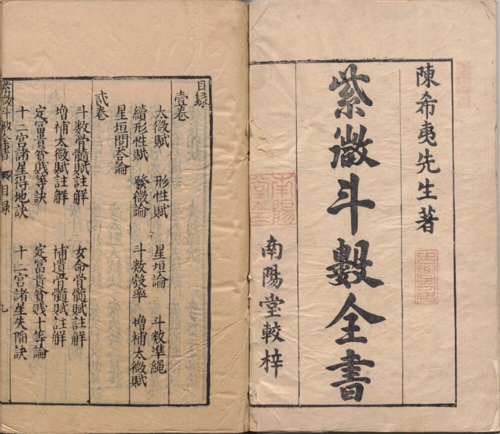 Page from the Ming-dynasty Zi Wei Dou Shu Quan Shu