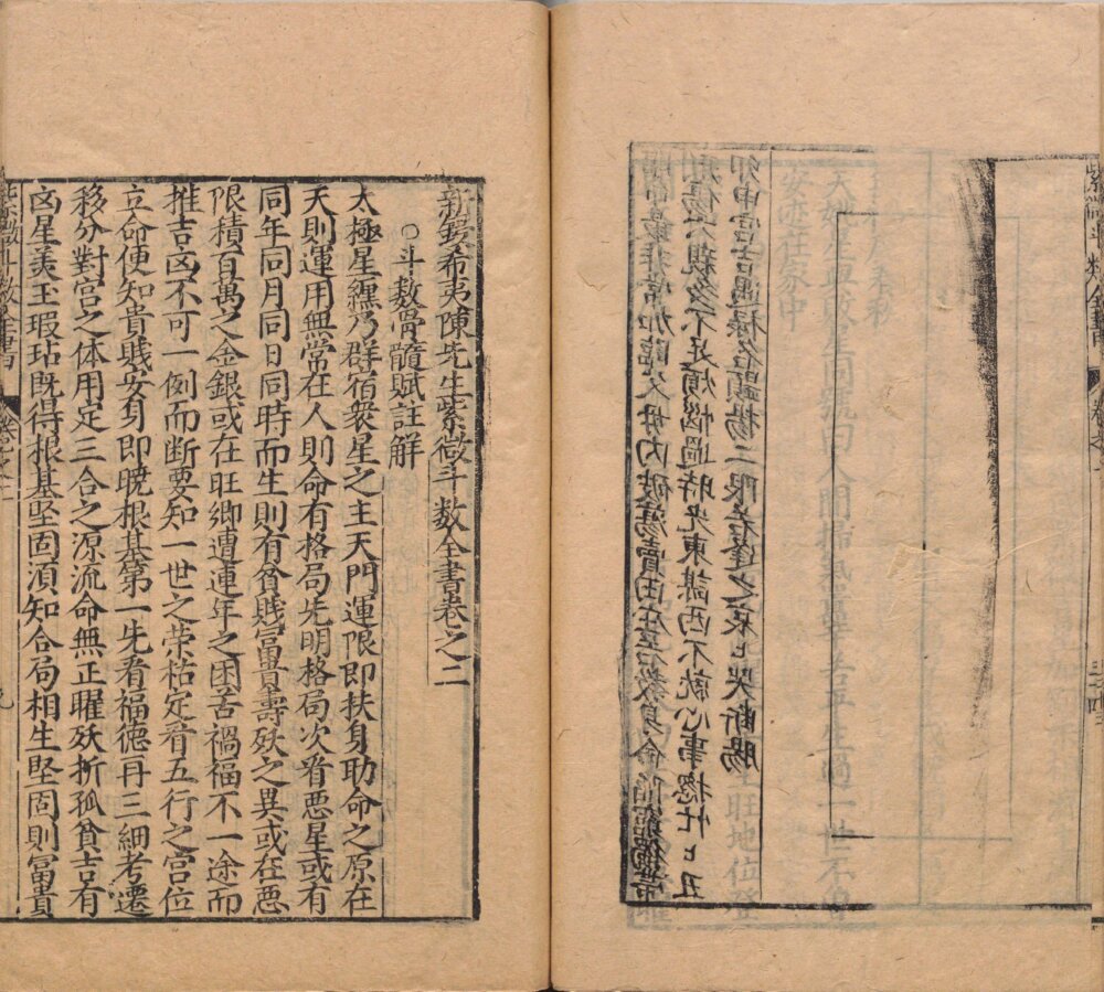 Page from the Ming-dynasty Zi Wei Dou Shu Quan Shu
