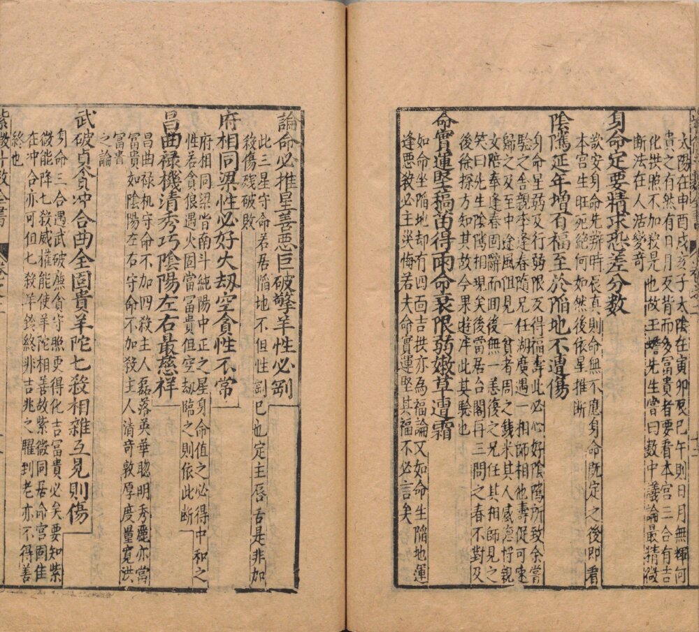 Page from the Ming-dynasty Zi Wei Dou Shu Quan Shu