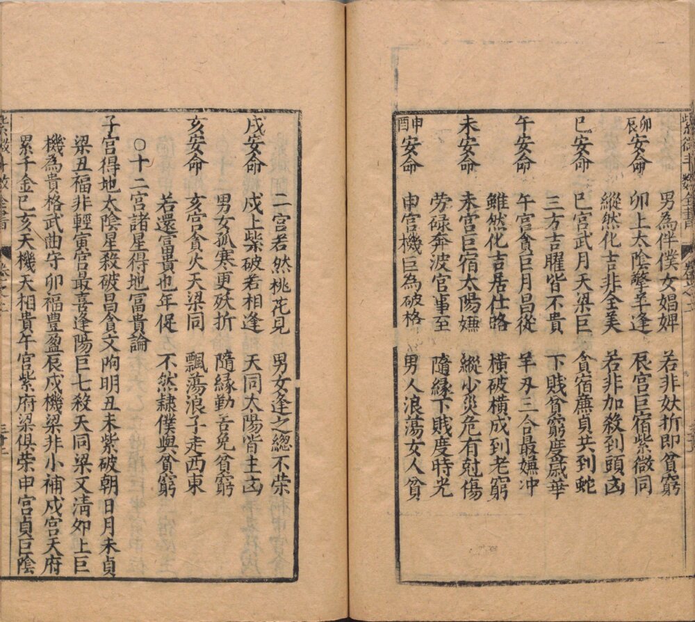 Page from the Ming-dynasty Zi Wei Dou Shu Quan Shu