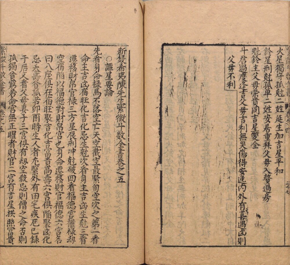 Page from the Ming-dynasty Zi Wei Dou Shu Quan Shu